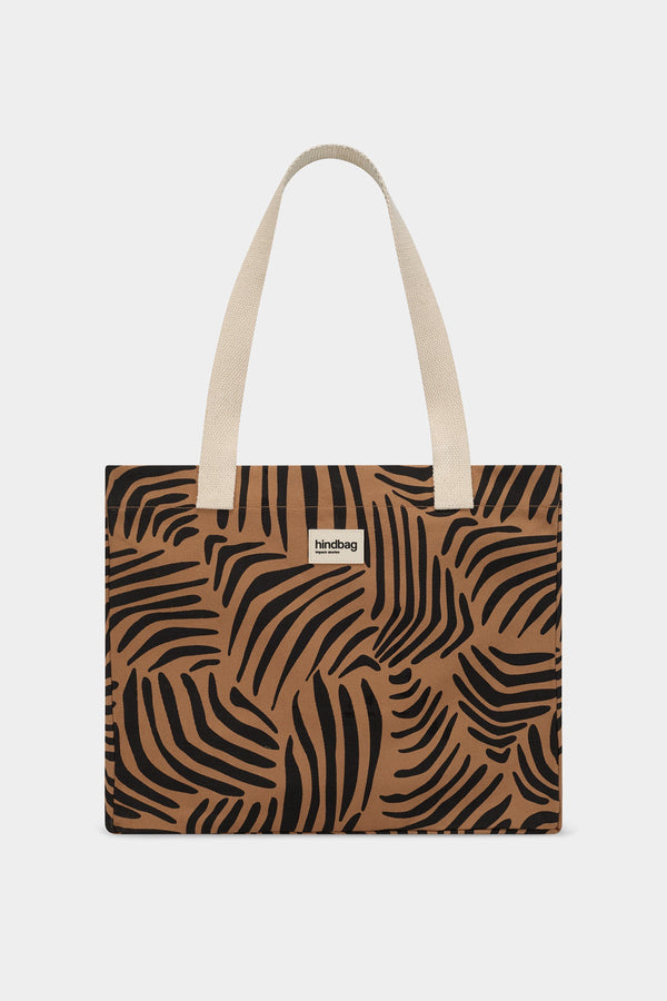 Sac cabas Claude Zèbre cannelle