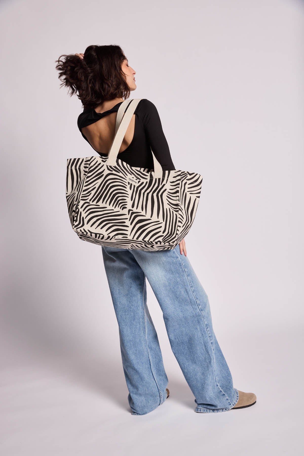 Claude Zebra Ecru Tote Bag