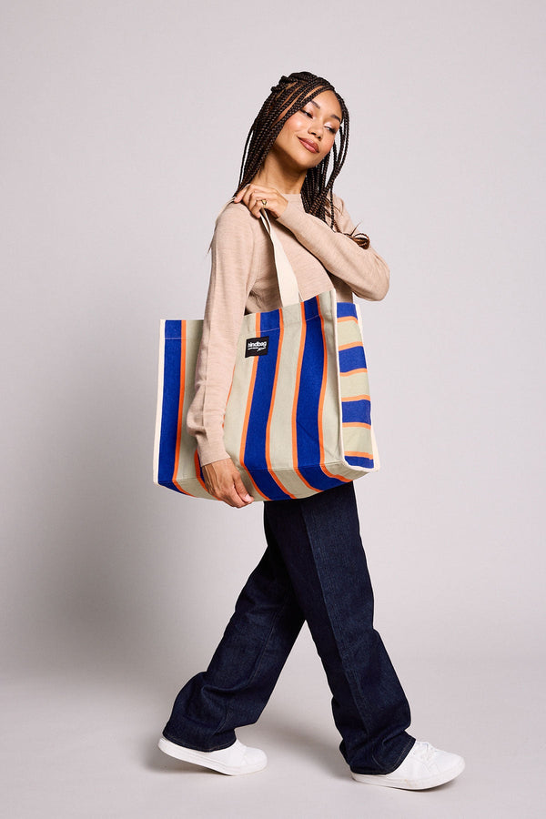 Electric Blue Striped Tote Bag - 10 years