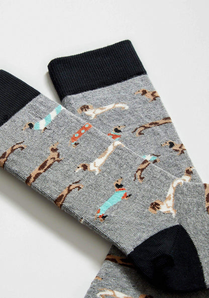 Chaussettes BePets Teckels Gris