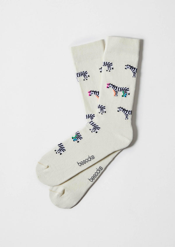 Chaussettes BeZebra Blanc Cassé – Besocks