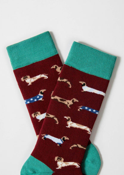 Chaussettes BePets Teckels Bordeaux