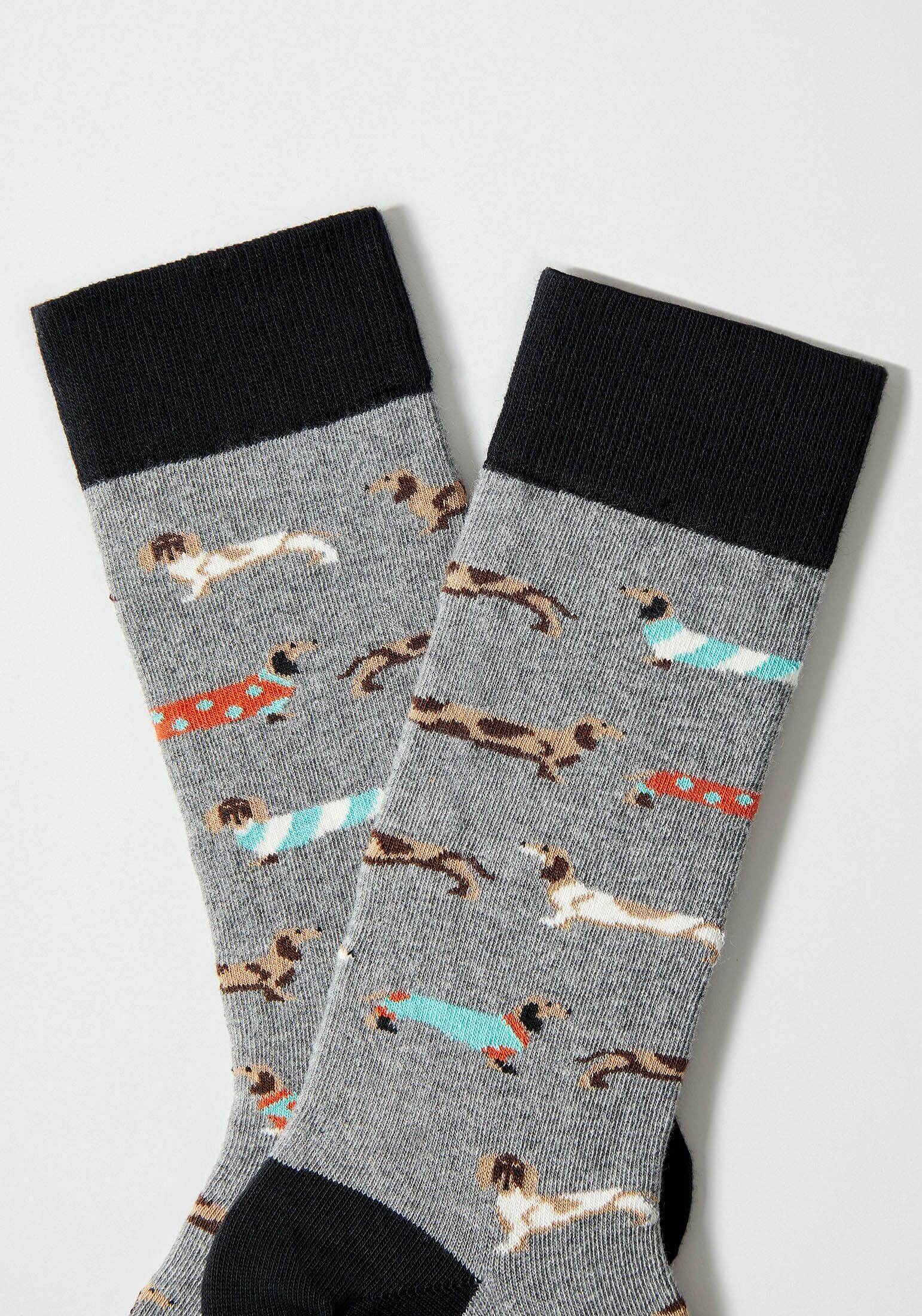 Chaussettes BePets Teckels Gris