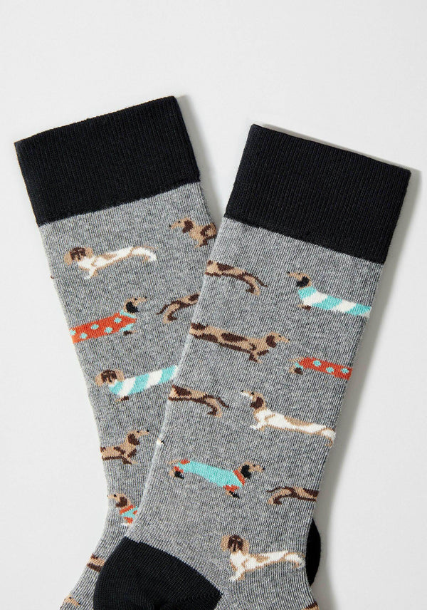 Chaussettes BePets Teckels Gris