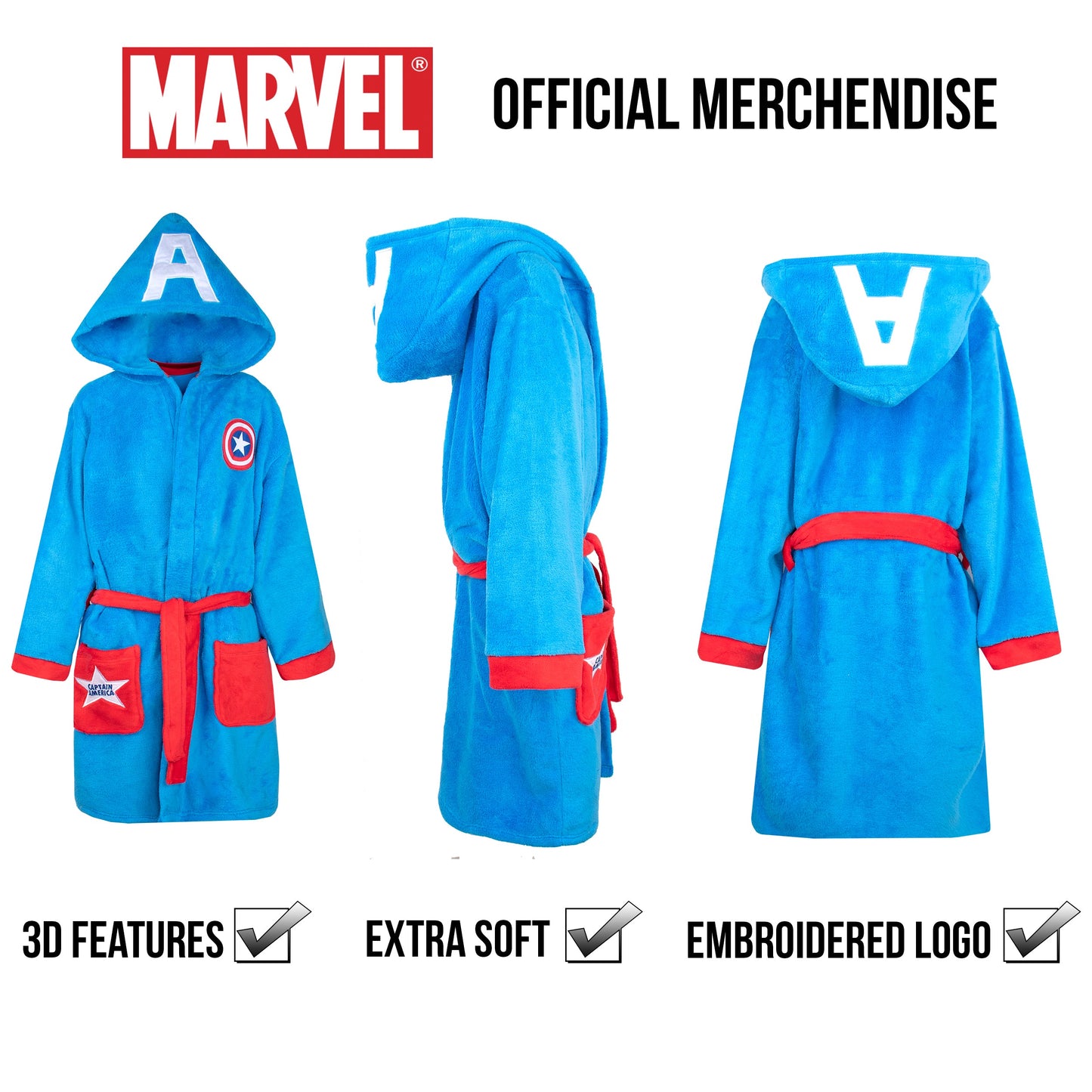 Personalized Kids Captain America Robe