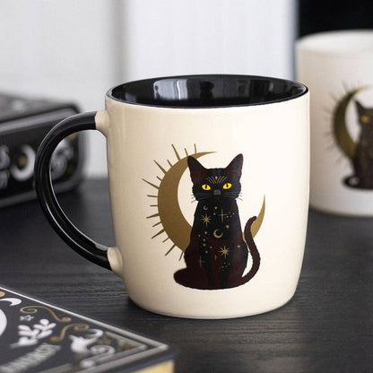 Mug chat noir magique assis