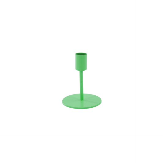 Candlestick - Basic - Metal - Neon Green - 8x8x10cm