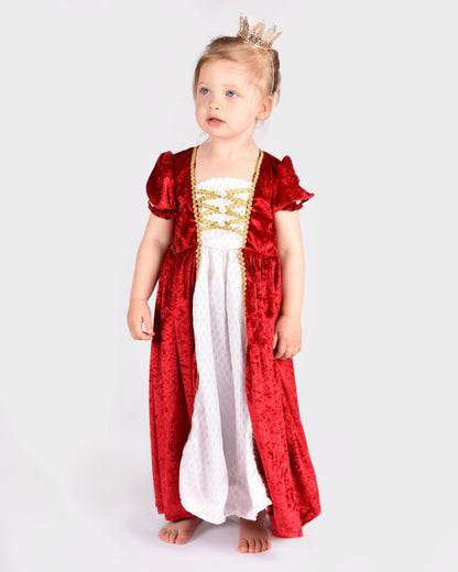 Princess dress in red velvet, size 110-116 cm (4-6 years)