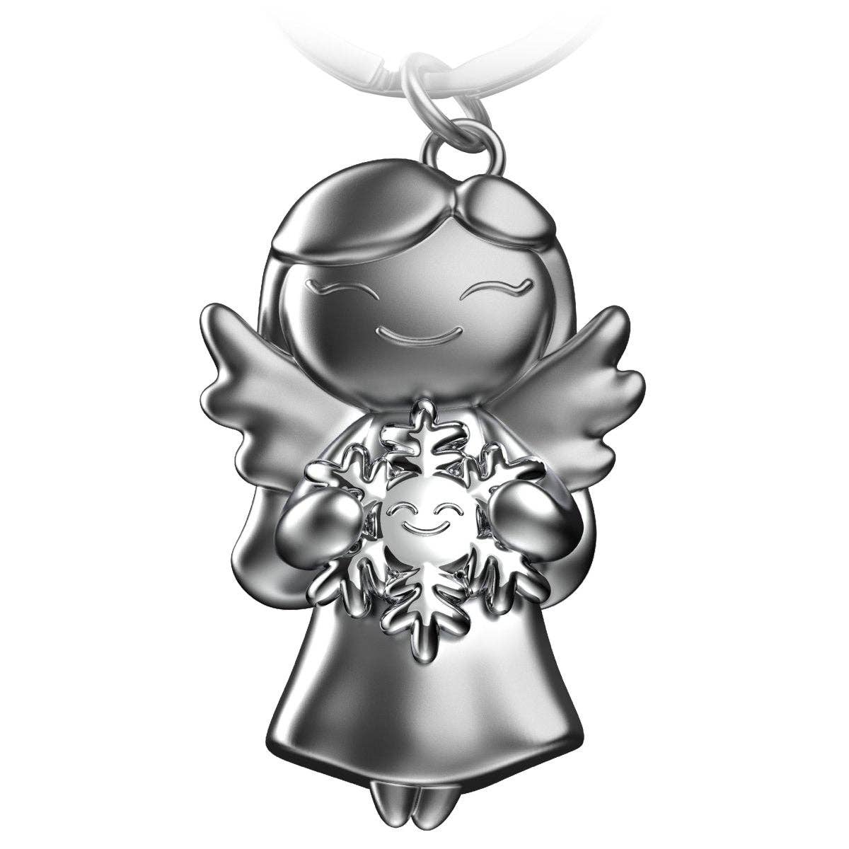 Guardian angel "star" keychain - lucky angel with snowflake - lucky angel charm