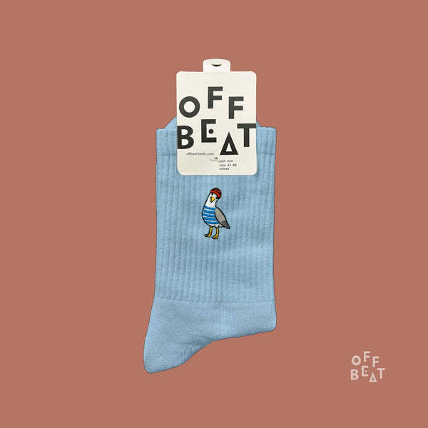 Embroidered Seagull Socks