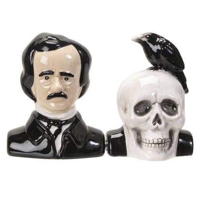 Edgar Allan Poe ceramic salt and pepper shaker set
