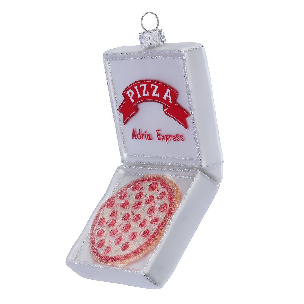 Ornement de Noël boîte à pizza, en verre, 13,5 cm – Holly & Jolly