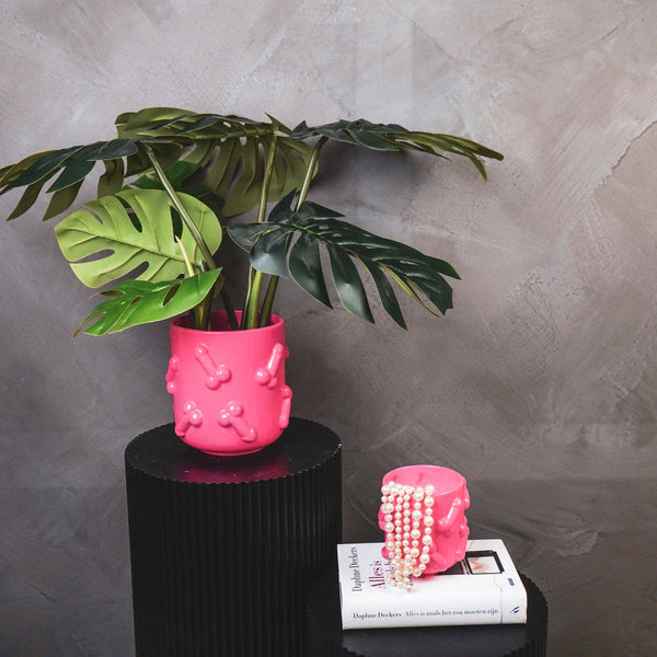 Pot - Dick - Ceramic - Pink - 11x11x11.5cm