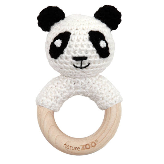 Wooden Ring Rattle - Panda