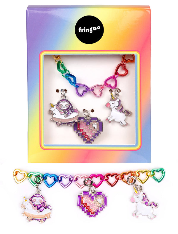 Bracelet à breloques – Charm Bracelet – Pixel Heart