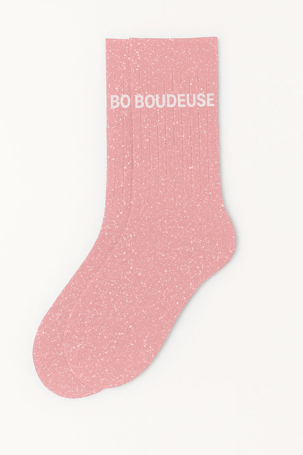 "Boudeuse" Glitter Socks - Pink