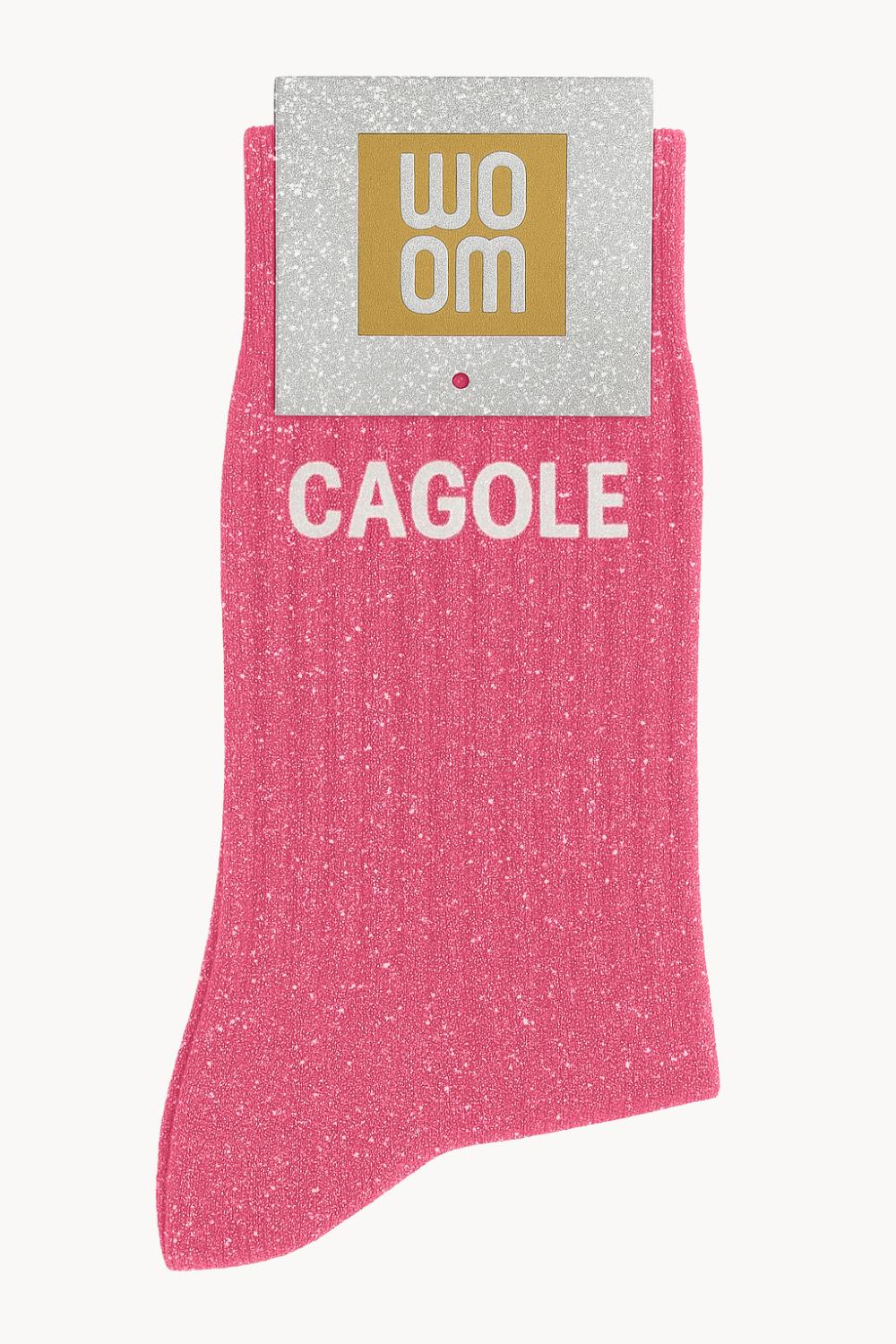 "Cagole" Sequin Socks - Fuchsia