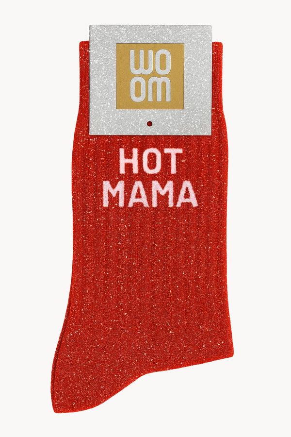 "Hot Mama" Sequin Socks - Red