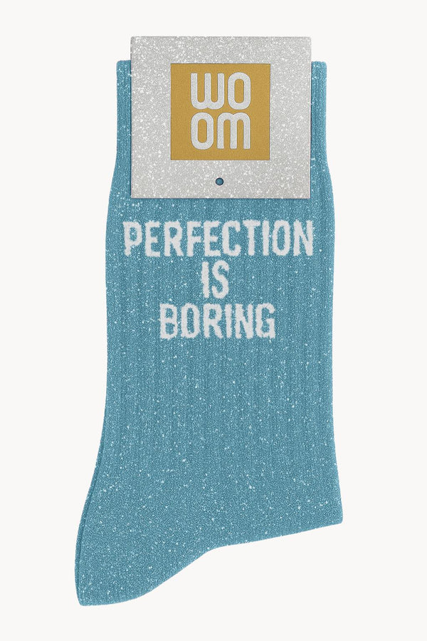 "Perfection Is Boring" Sequin Socks