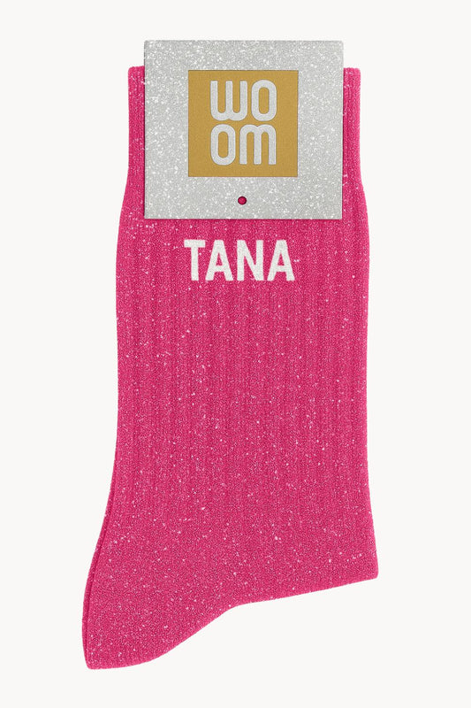 "Tana" Sequin Socks - Fuchsia Pink