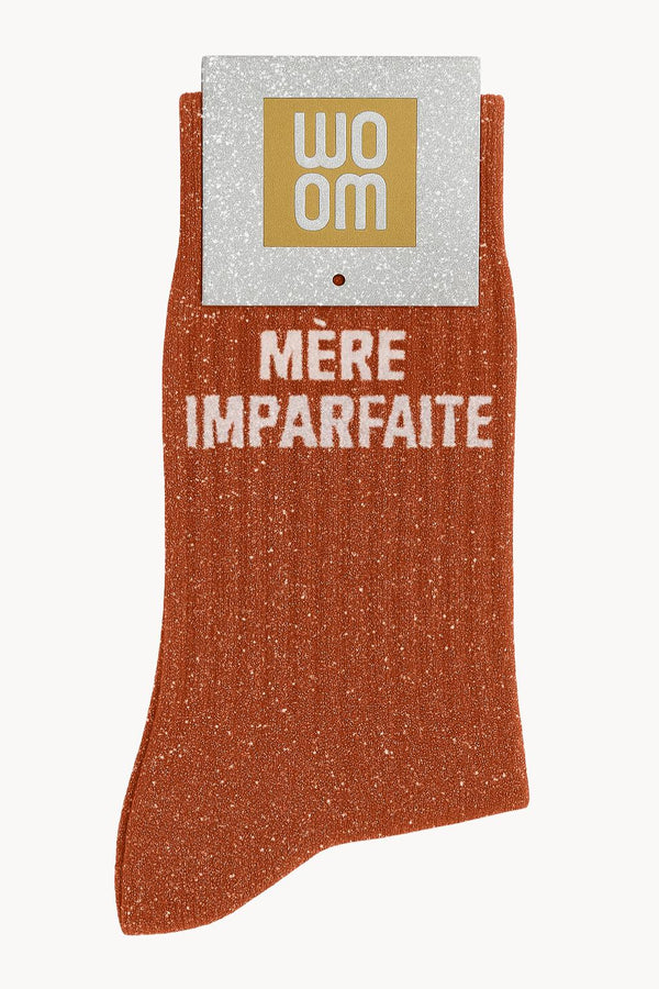 "Imperfect Mother" Message Sequin Socks - Roobios