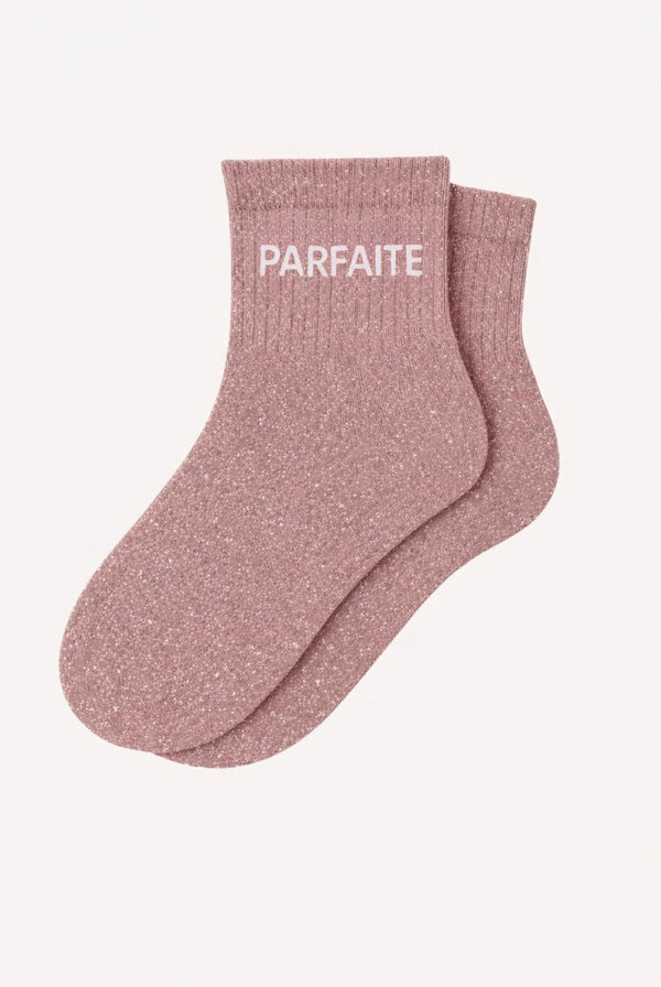 "PERFECT" Rose Gold Short Sequin Socks