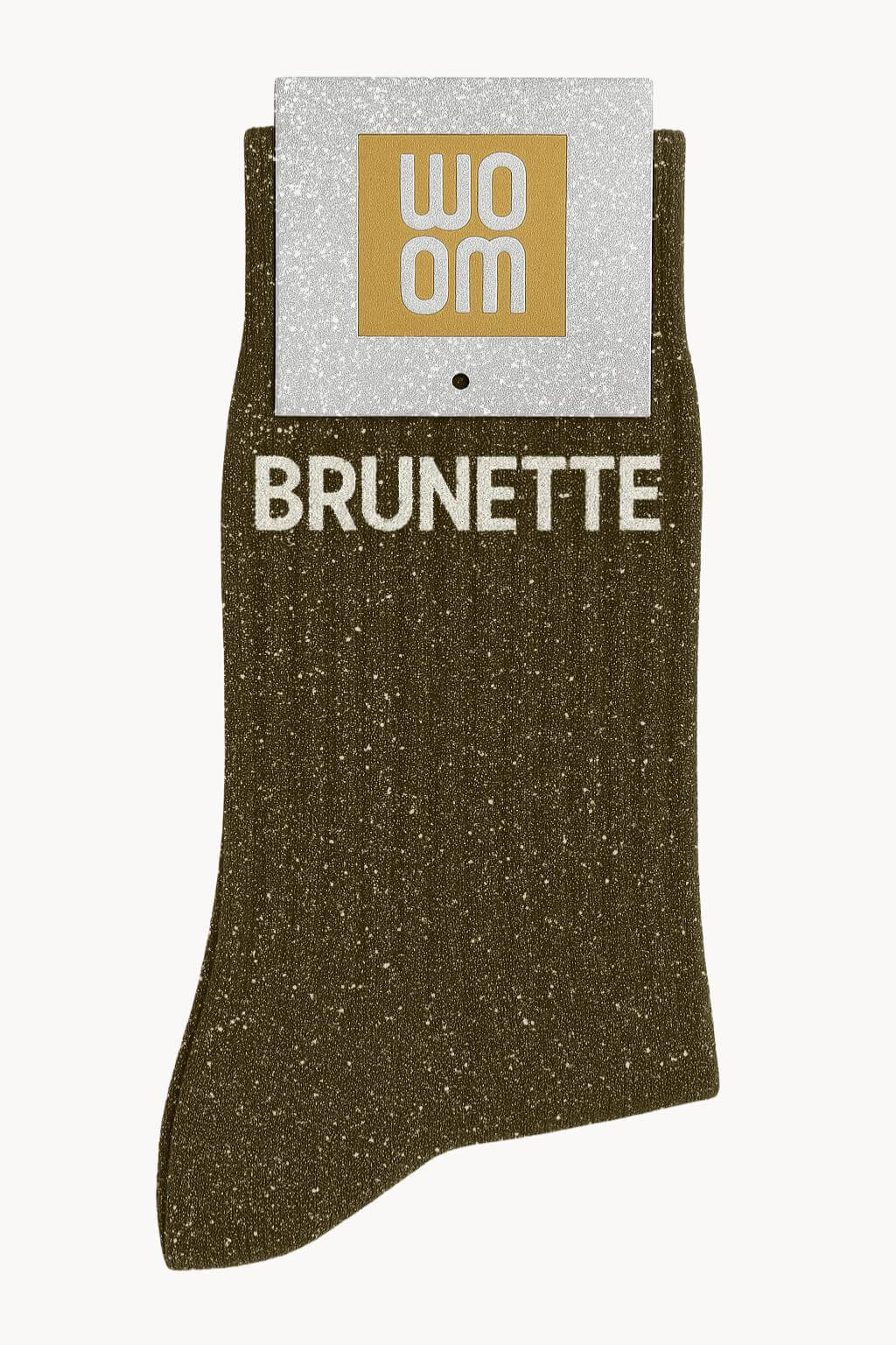 "Brunette" Sequin Socks - Khaki