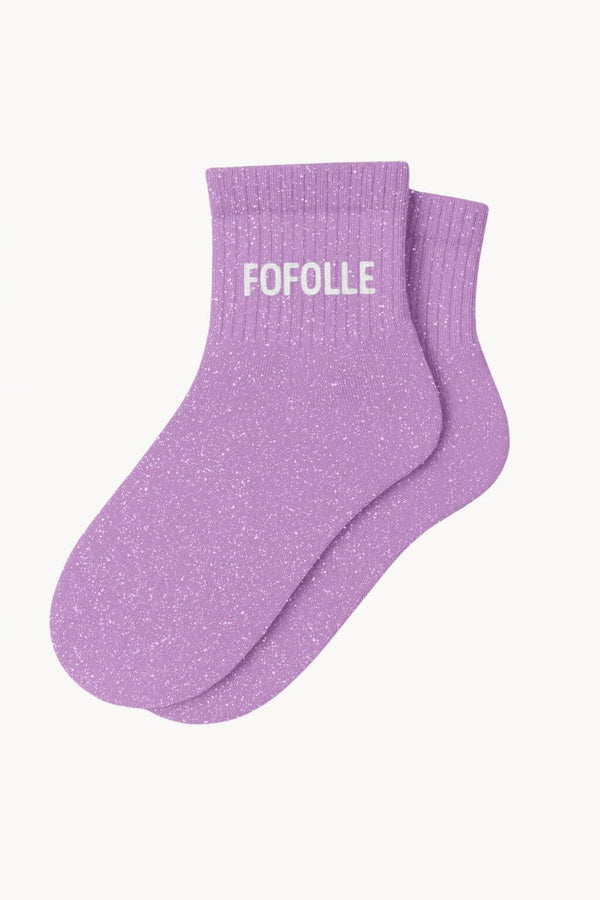 "FOFOLLE" Glitter Short Socks - Disco Lilac