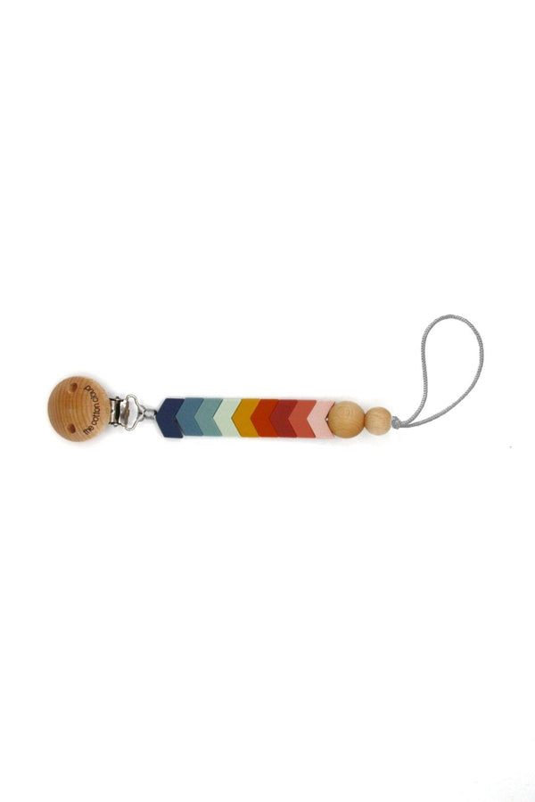 Chevron Silicone Pacifier Clip Rainbow