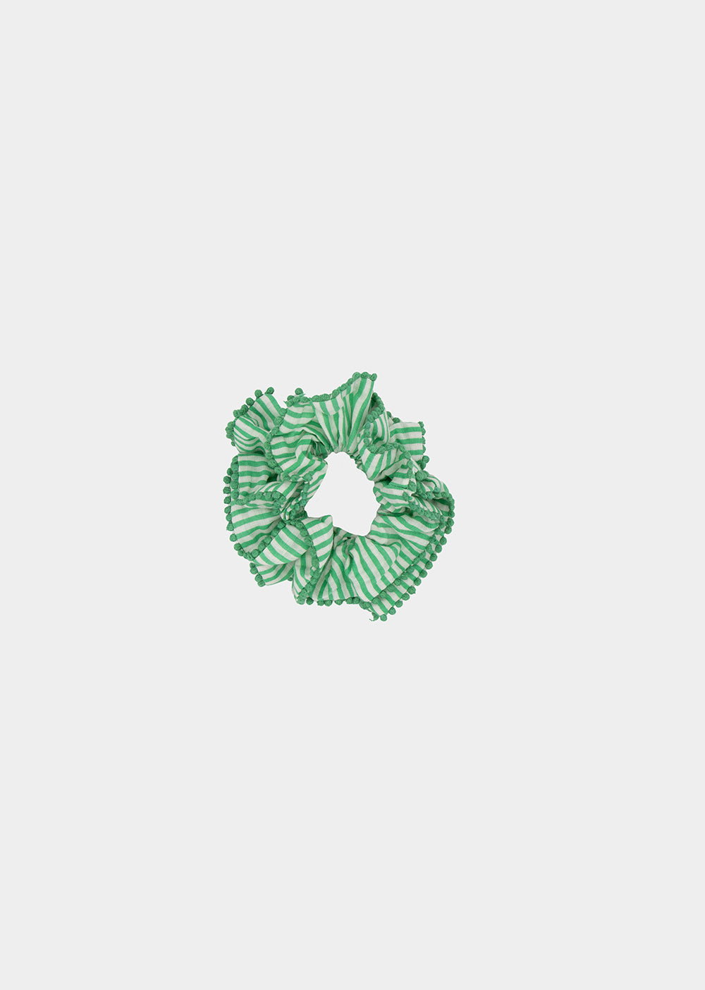 Frilled Scrunchie Green Stripes