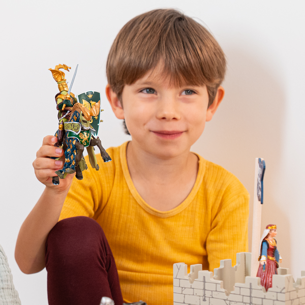 Figurine Cheval du Maître des armes cimier dragon Papo - personnage médiéval