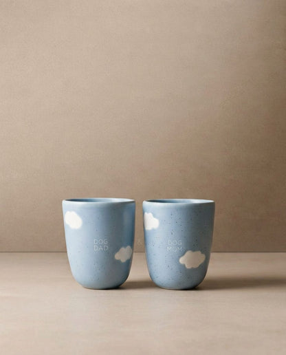 Cloud Medium Cup 220ml Dog Mom & Dad White 2 Piece Set