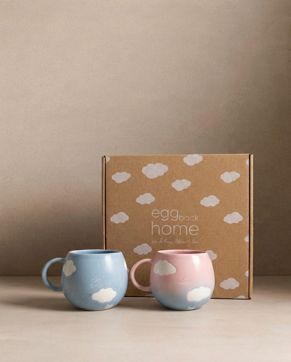 Cloud Mix Sunset Collection Mug 250ml Cat Mom & Dad 2-Piece Set
