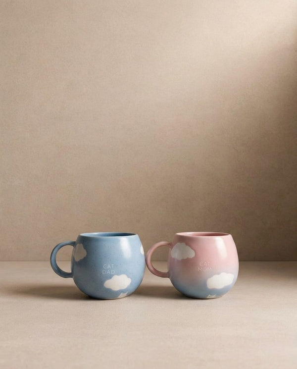 Cloud Mix Sunset Collection Mug 250ml Cat Mom & Dad 2-Piece Set