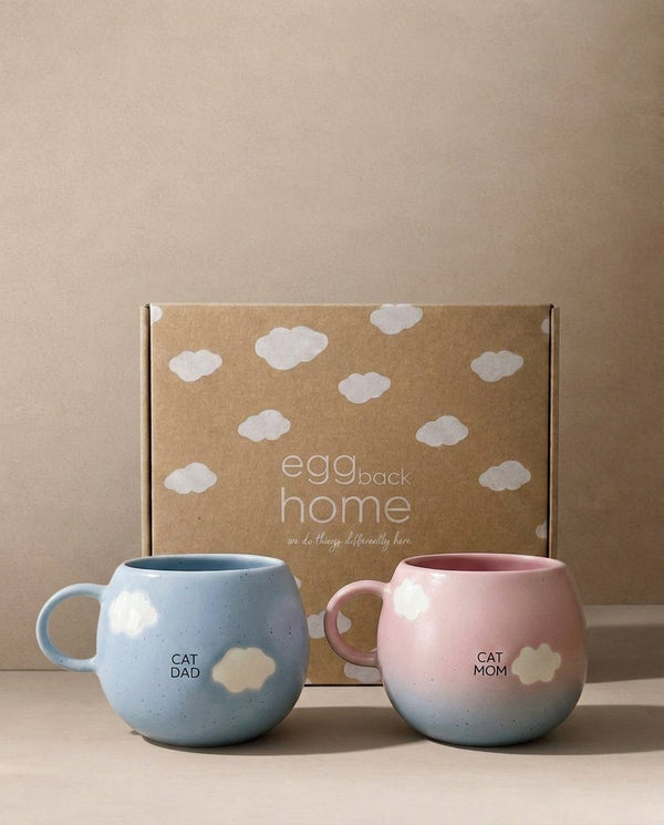 Cloud Mix Sunset Collection Mug 500ml Cat Mom & Dad 2-Piece Set