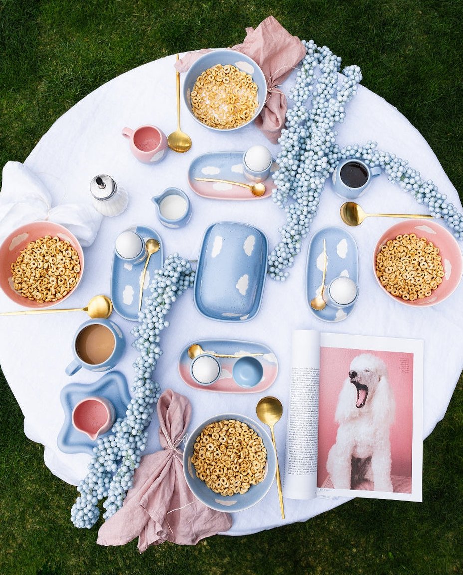 Ensemble Cloud 2 mugs espresso + 2 mini plateaux