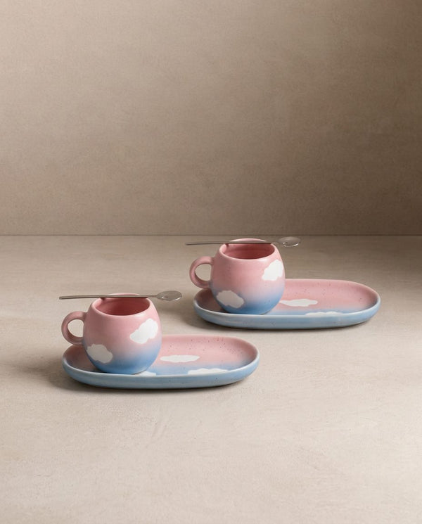 Cloud Sunset Set 2 Espresso Mug + 2 Mini Tray