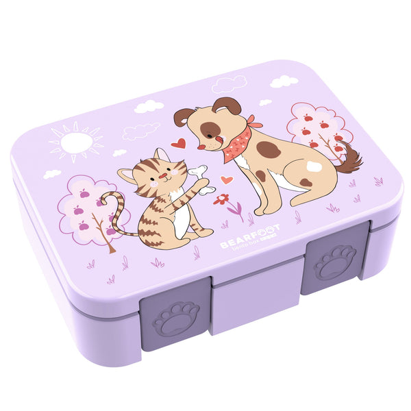 Bento Box with Compartments, Leakproof - Dog & Cat Purple