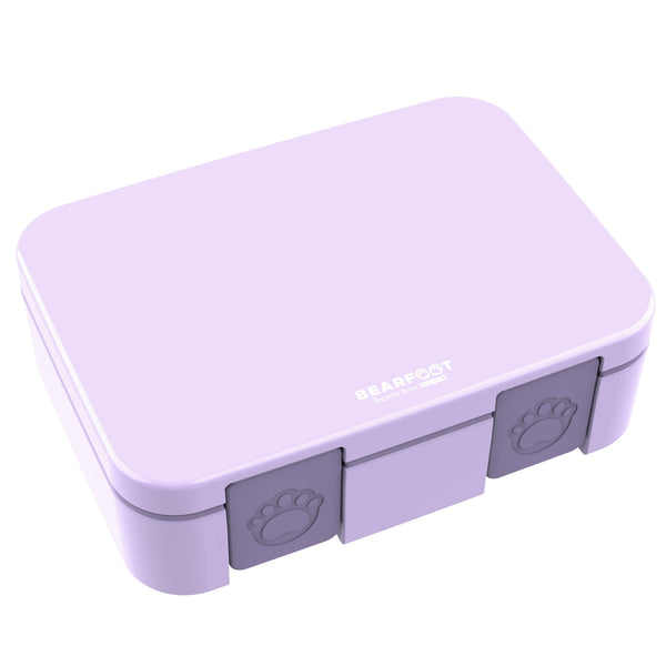 Lunch box with compartments, lightweight & leak-proof - purple