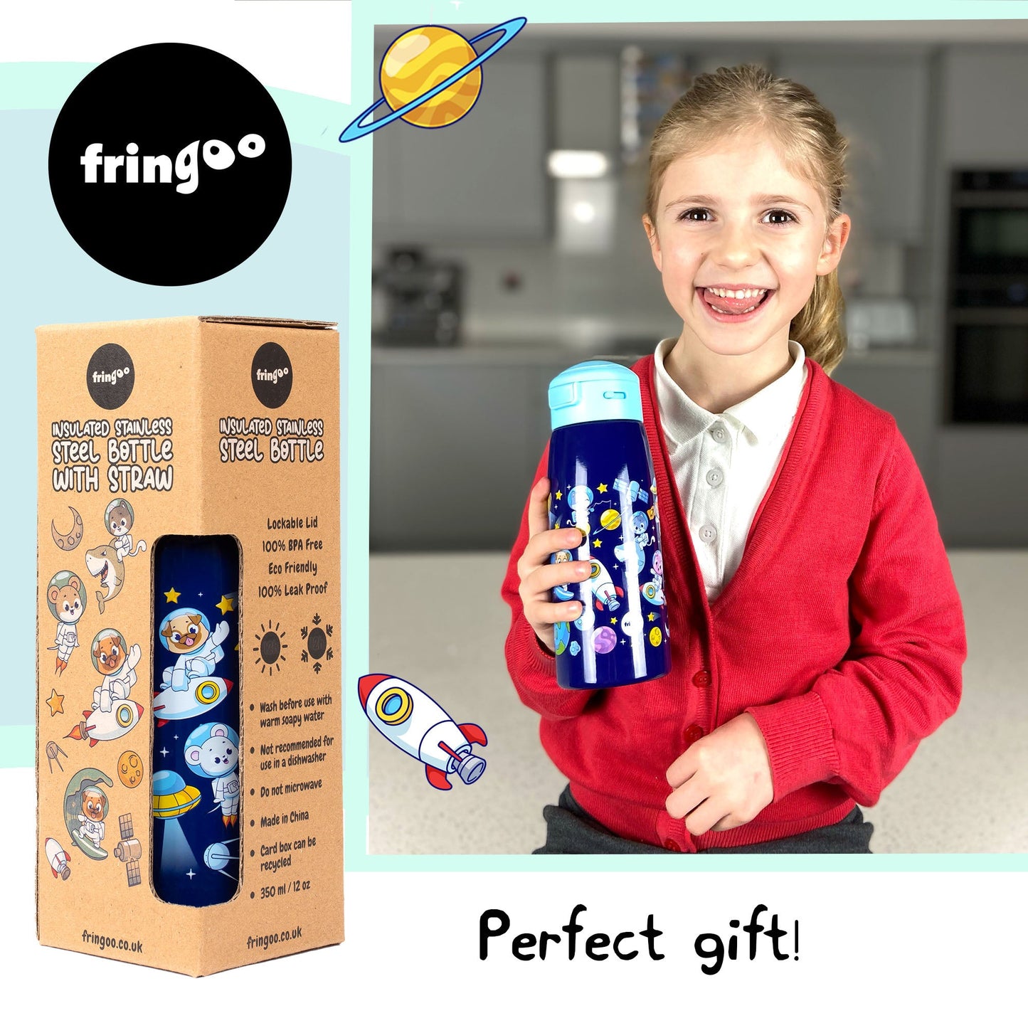 Gourde en acier inoxydable 350ml – Cool Space
