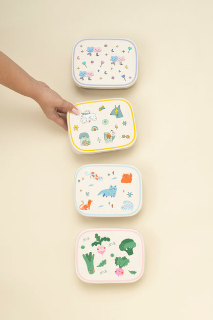 Dancing Hearts Stainless Steel Lunch Box with Removable Compartments