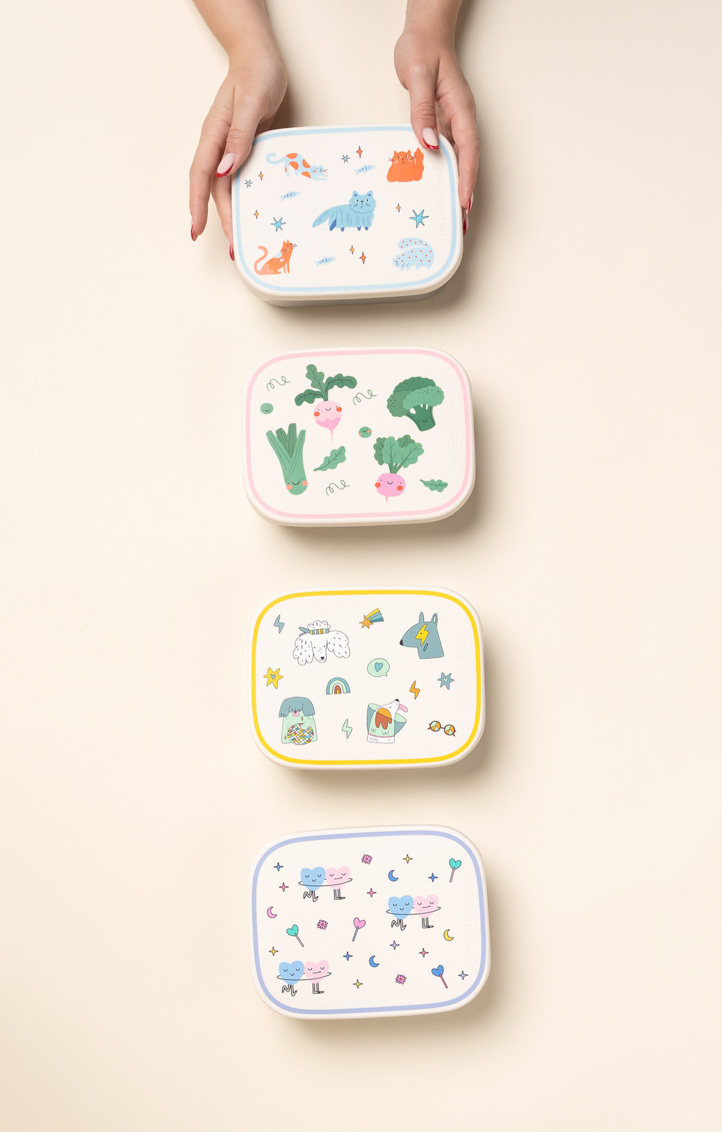Dancing Hearts Stainless Steel Lunch Box with Removable Compartments