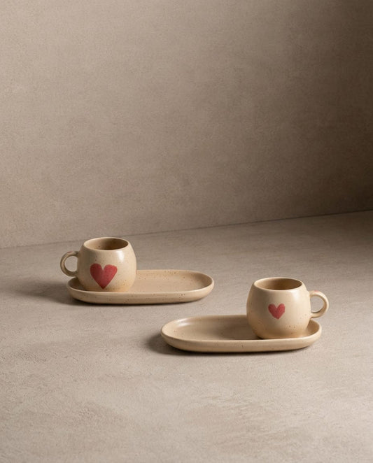 Cozy Hearts Coffee For Two Stoneware Limited Edition