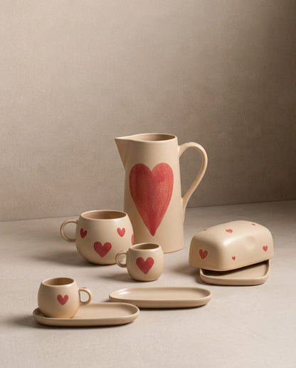 Pichet en grès Cozy Hearts 1.5L Édition limitée