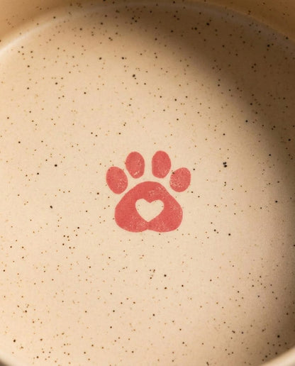 Cozy Hearts Stoneware Pet Bowl 16,5cm 2 Pieces Set