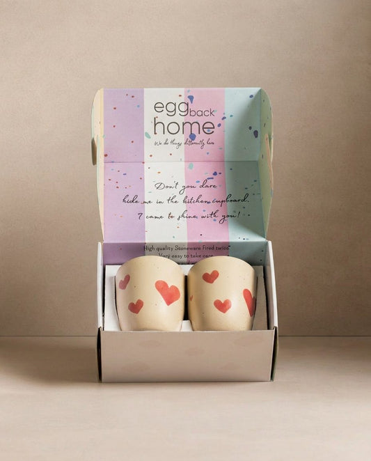 Cozy Hearts Stoneware Medium Cup 220ml 2 Piece Set