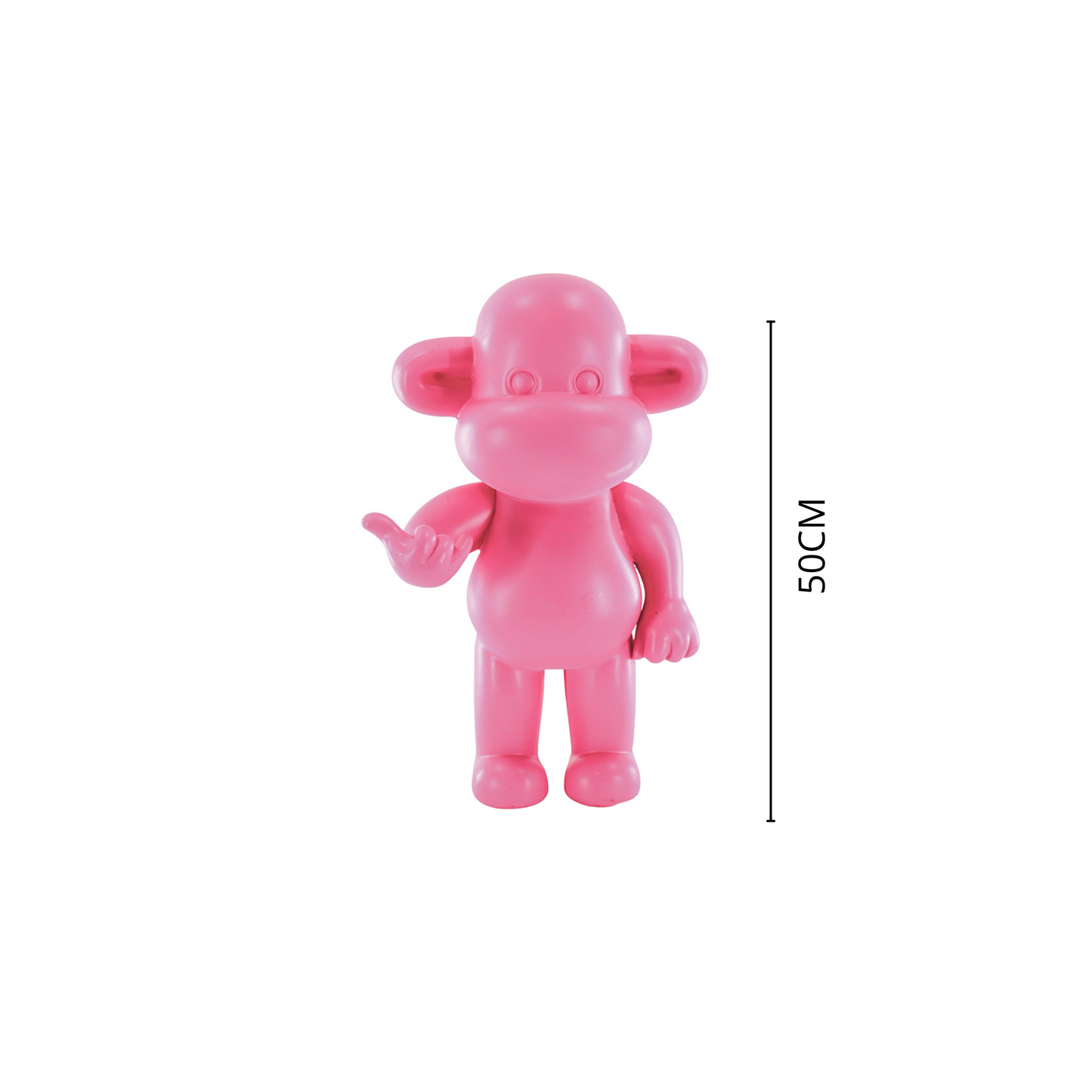 Ornement - Figurine Singe Hang Loose 'La Légende' - Résine de poly - Rose - 33x21x50cm