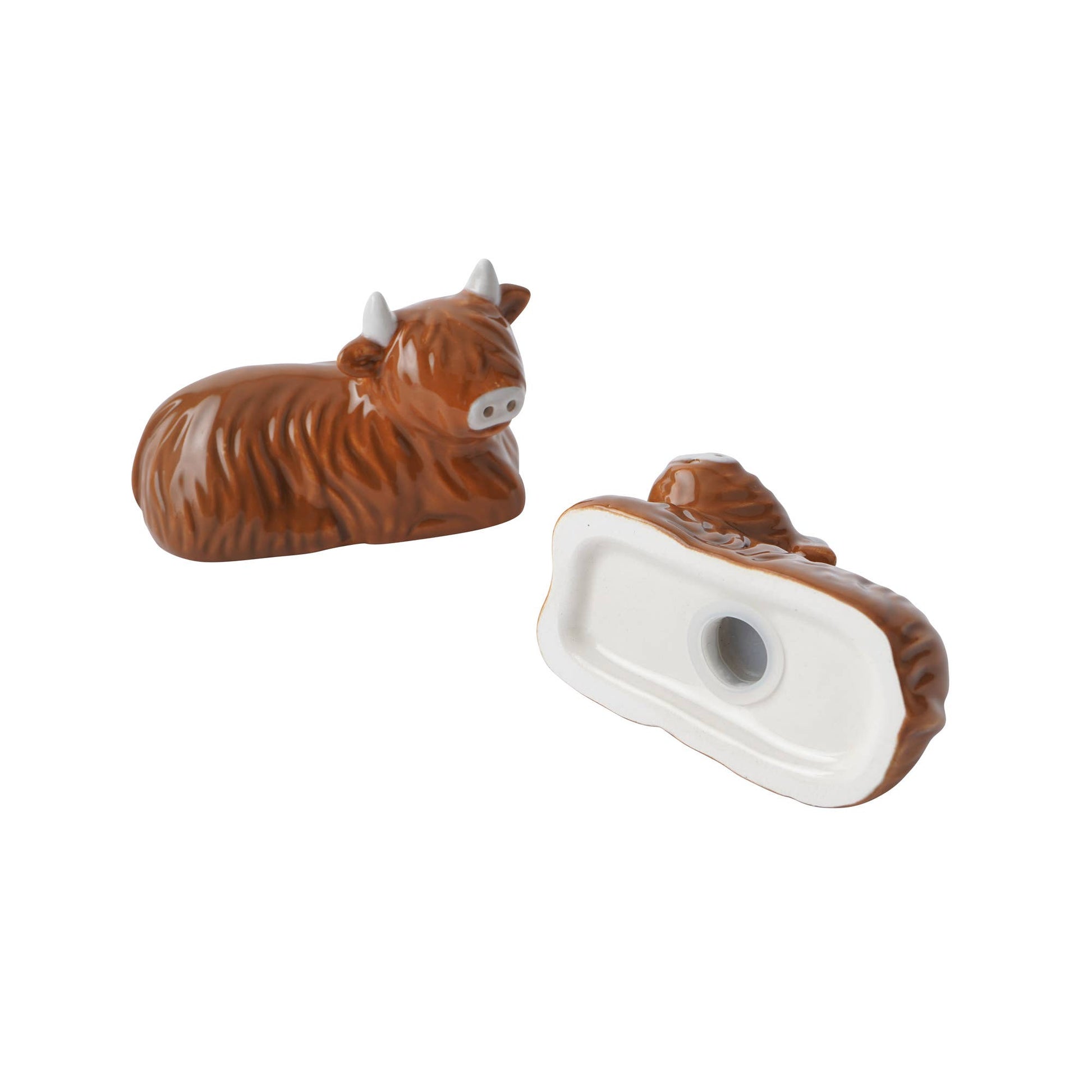 Bramble Farm Highland Cow salt and pepper shakers in a gift box