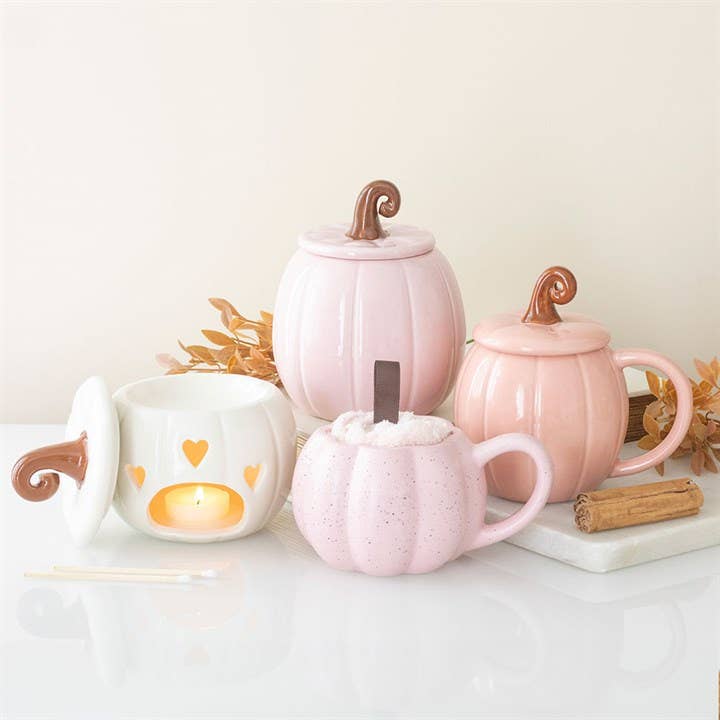 Autumnal curly white pumpkin oil burner