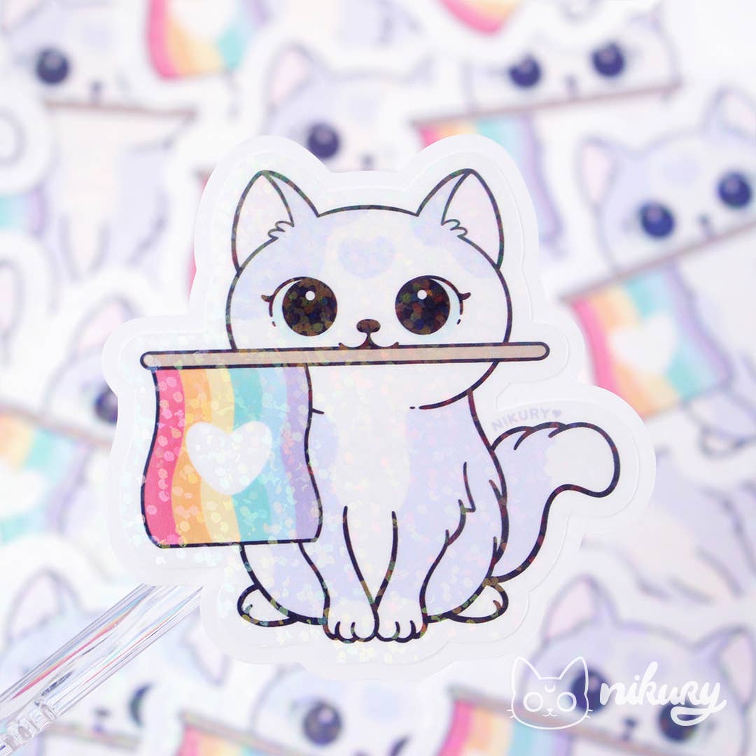 Purride Cat Glitter Stickers